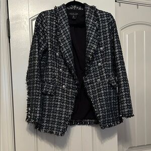 Rachel Zoe Black and White Textured Blazer